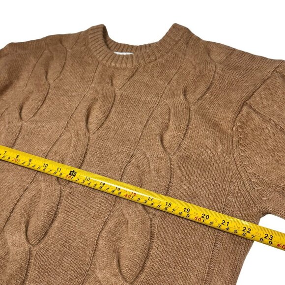 Stockholm Atelier & Other Stories Cable Knit Wool Sweater Sz.S Camel Oversized - Picture 7 of 12